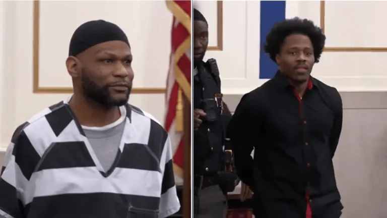 Family members hold photographs in court during sentencing in the Curtis Boston Jr. murder case