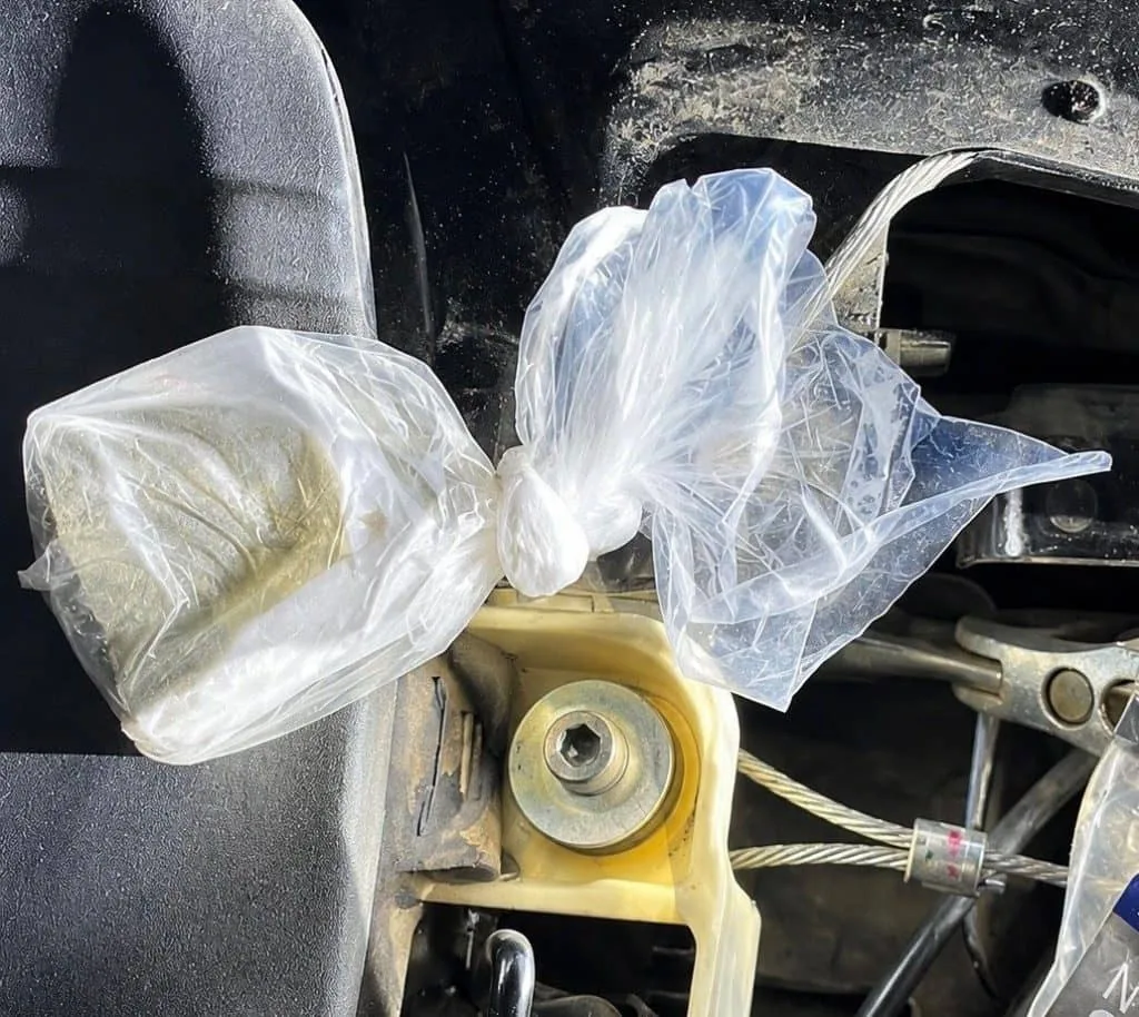 Deschutes County Sheriff’s Office patrol vehicle and motorcycle during a drug arrest