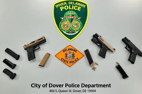 Dover Police Seize Ghost Gun With Machine Gun Conversion Device and a 3D-Printed Handgun After Traffic Stop and Home Search on North Dupont Highway