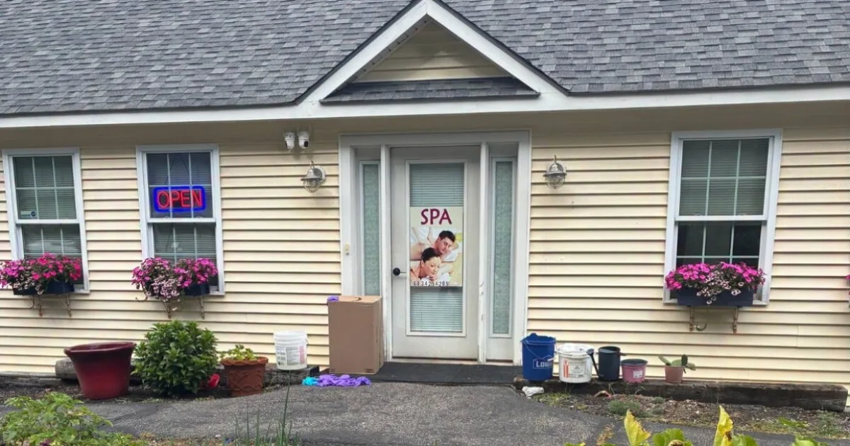 Police investigate Yihong Spa on Route 3A in Bow during a trafficking and prostitution probe