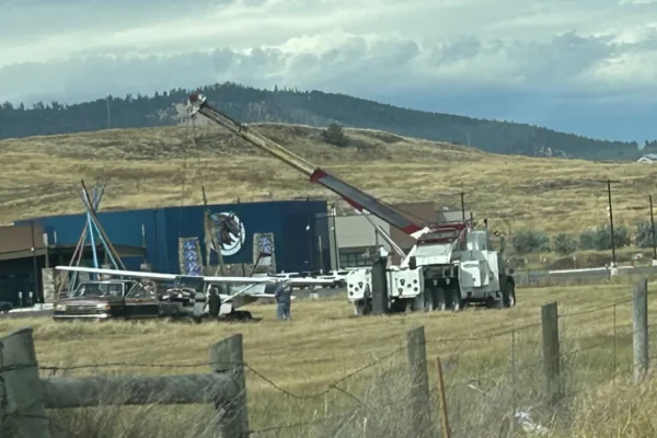 Small Plane Crash-Lands at Polson Airport in Montana After Losing Lift, Clipping a Fence and Damaging a Wing While Pilot Avoids Highway 93